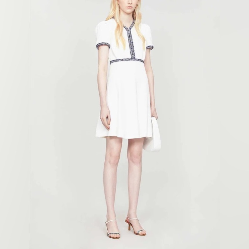 Sandro Reyan Tweed Trim Dress/ Size M